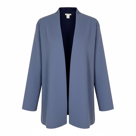 Deane & White Sweaters - Deane & White Woman Blue Cardigan Sweater 1X Wool Blend Layering Comfort Career
